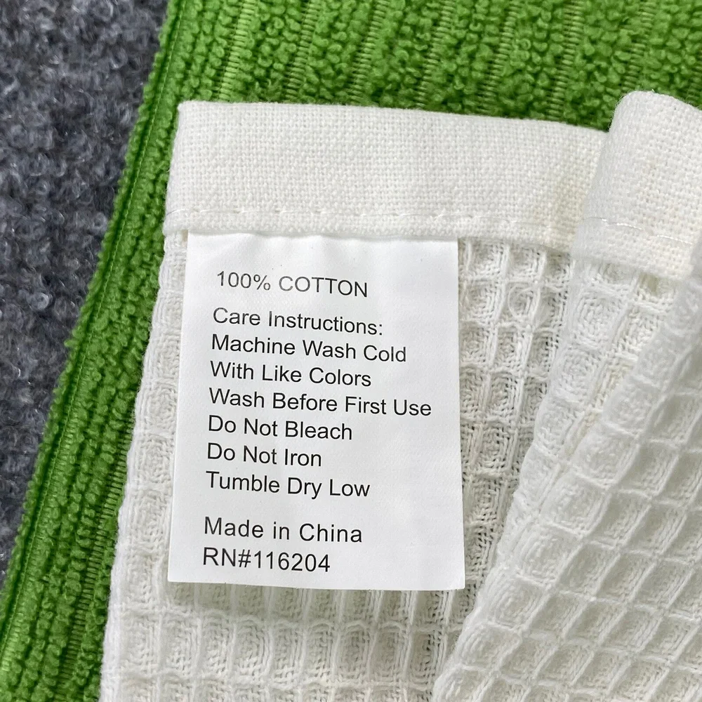 Kitchen Towel Set 7 Pc Green Heart House Print‎ Oven Mitts Potholders Farmhouse